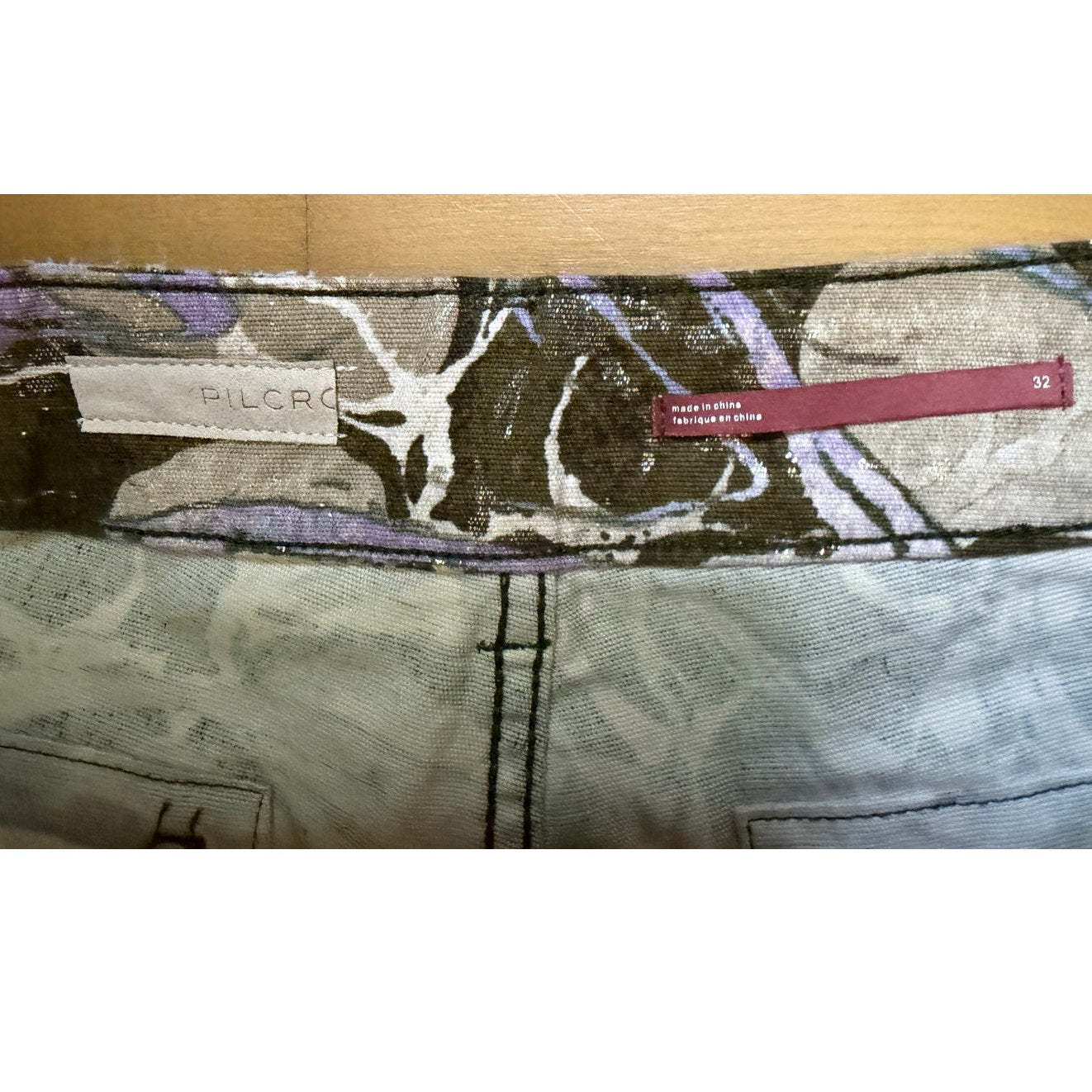 Anthropologie Pilcro The Wanderer Low Rise Wide Leg Pants 32 Purple Green Fluid EUC