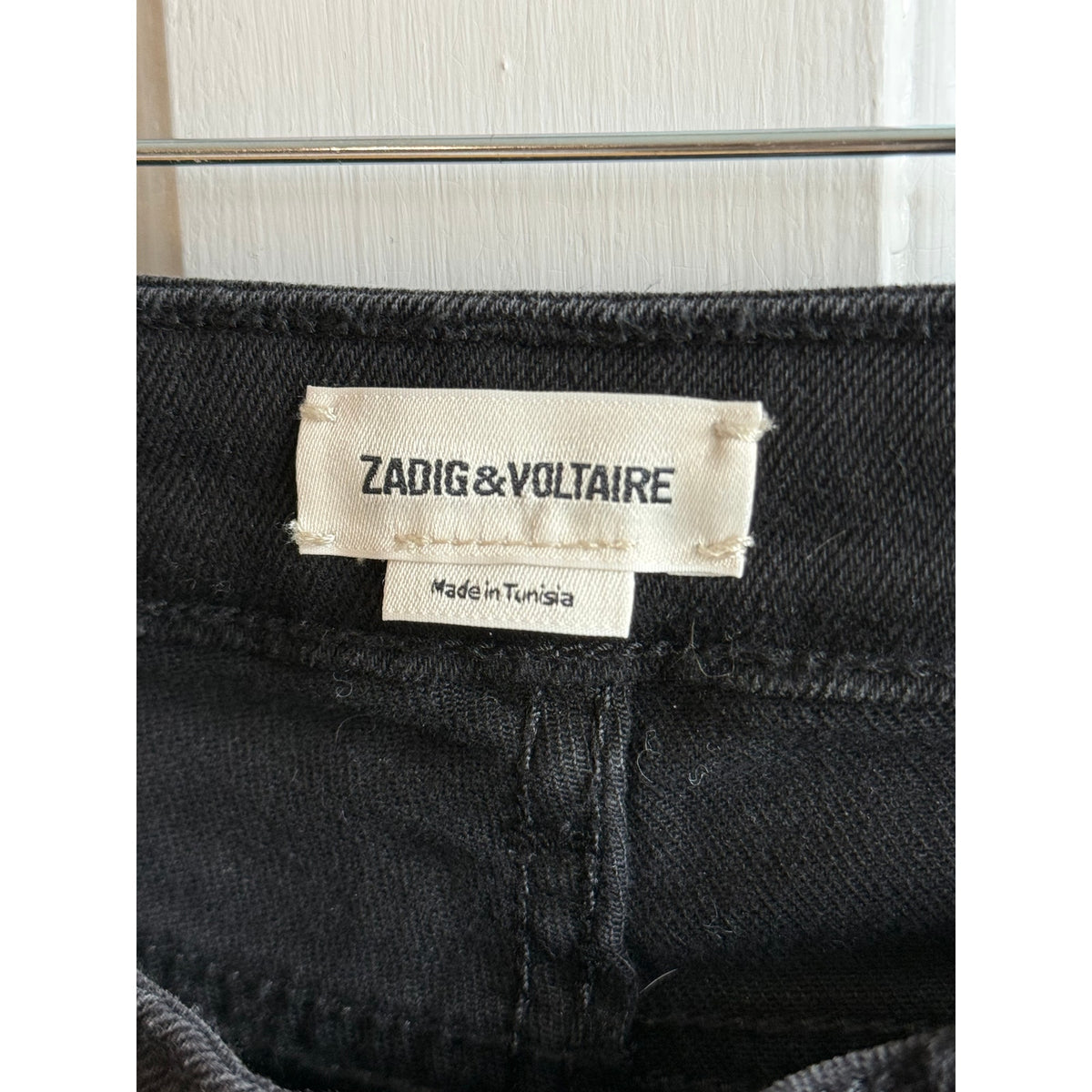 NWT Zadig & Voltaire Eva Black Zipper Jeans 25 - Barney’s Raw Hem Luxe Denim