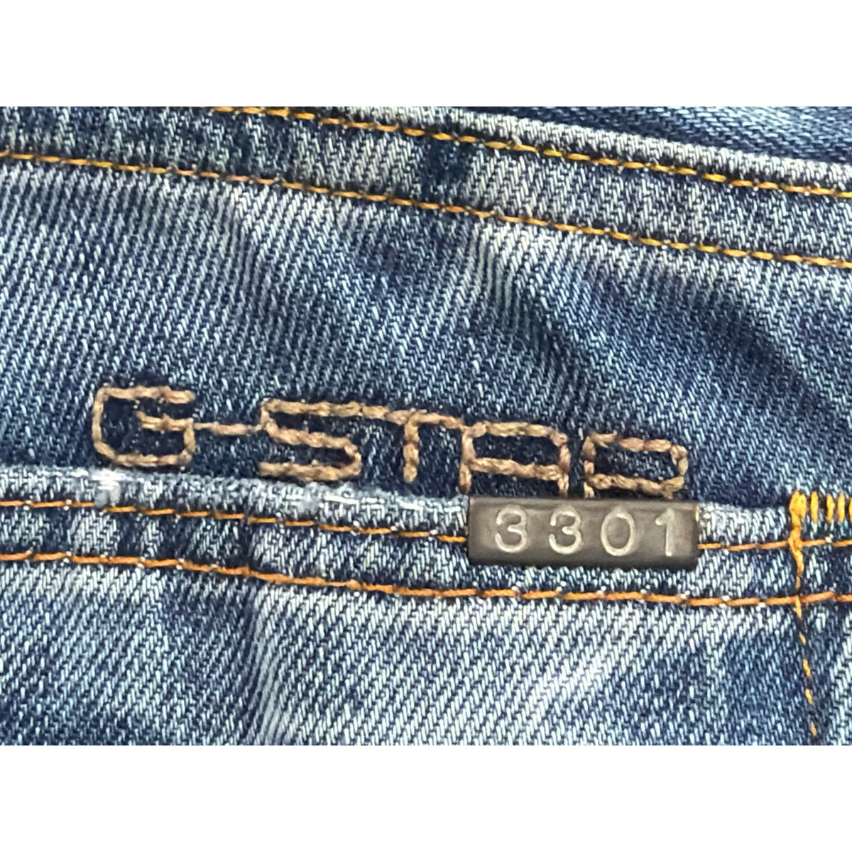 G-Star Raw "3301" 29W Classic Faded Distress Denim Jean