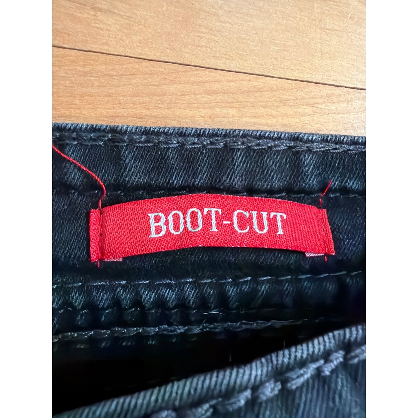 Platini Size 34 Black Triple Threaded Bootcut Mens Jeans