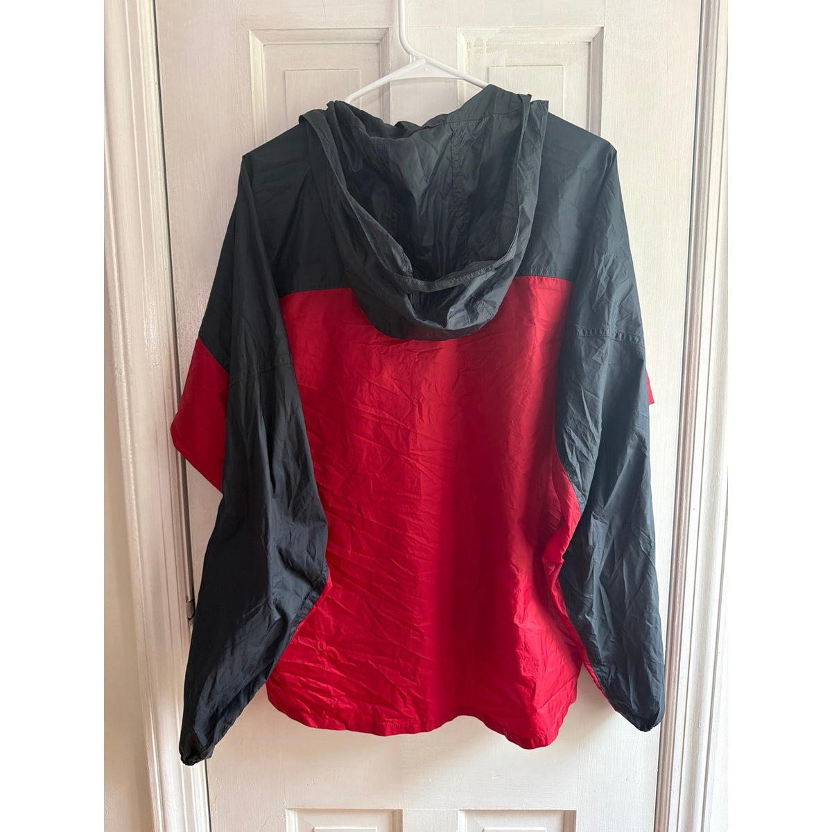 Marmot Red & Black Colorblock Trail Windbreaker Hooded Jacket M