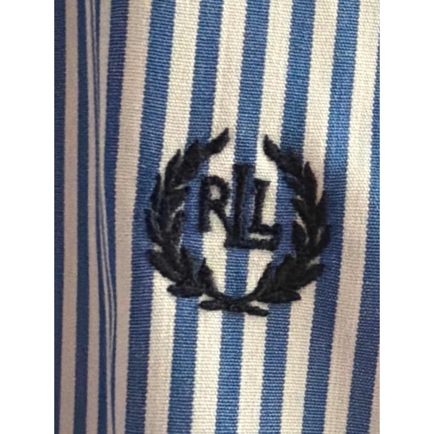 Lauren Ralph Lauren Shirt Mens 17.5 36 37 NWT Blue White Striped Shirt
