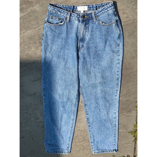 Meshki Denim High Waisted Straight Leg Light Wash Jeans Size 12
