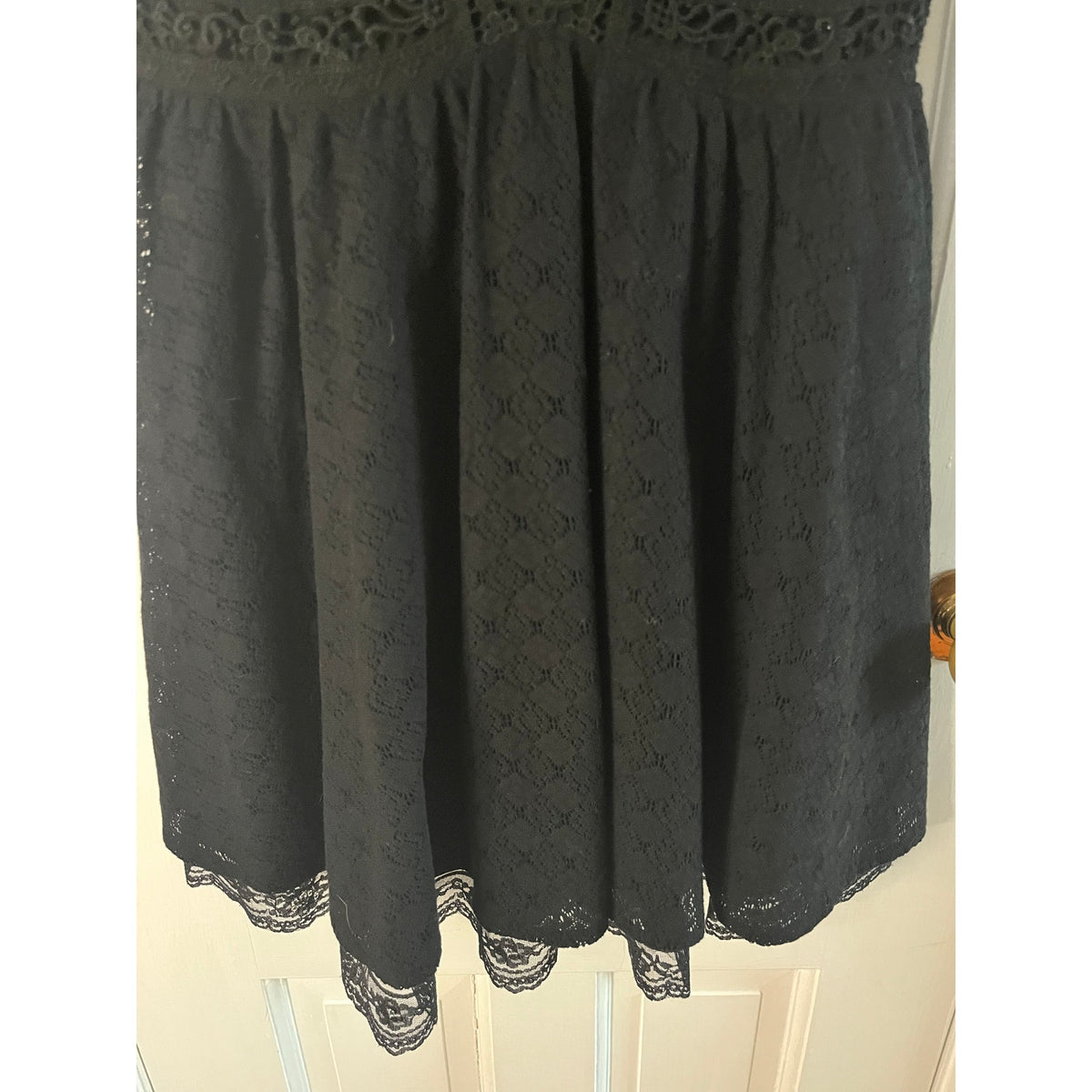 🖤 VTG Free People Black Lace Mini Dress Urban Outfitters Whimsigoth Y2K Sz 2