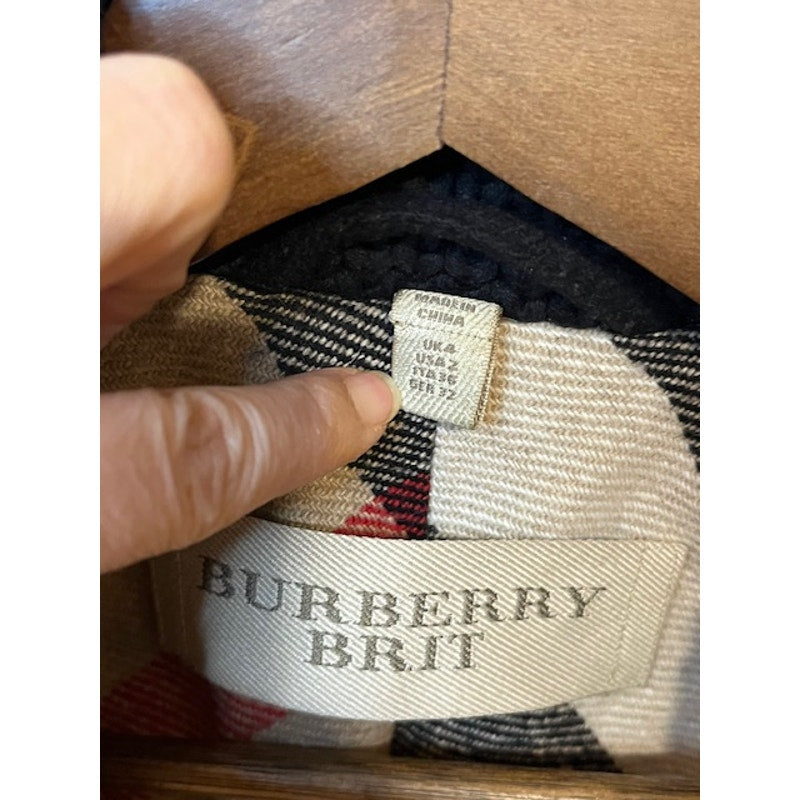 Burberry Brit Short Wool Pea Coat - US 2 (Fitted)