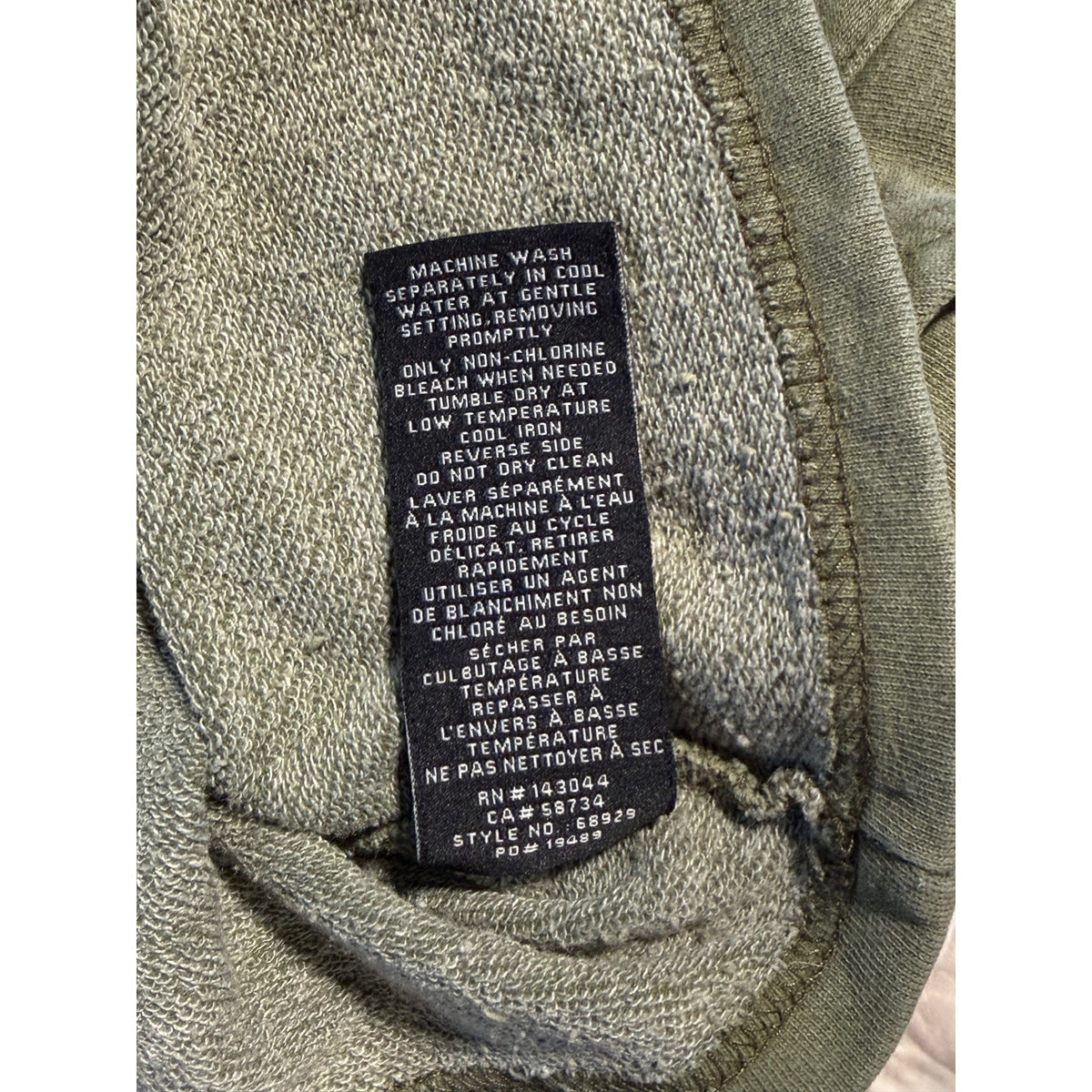 7 For All Mankind Ruffle Shoulder Crop Sweatshirt Olive Green Size Small Excellent Condition