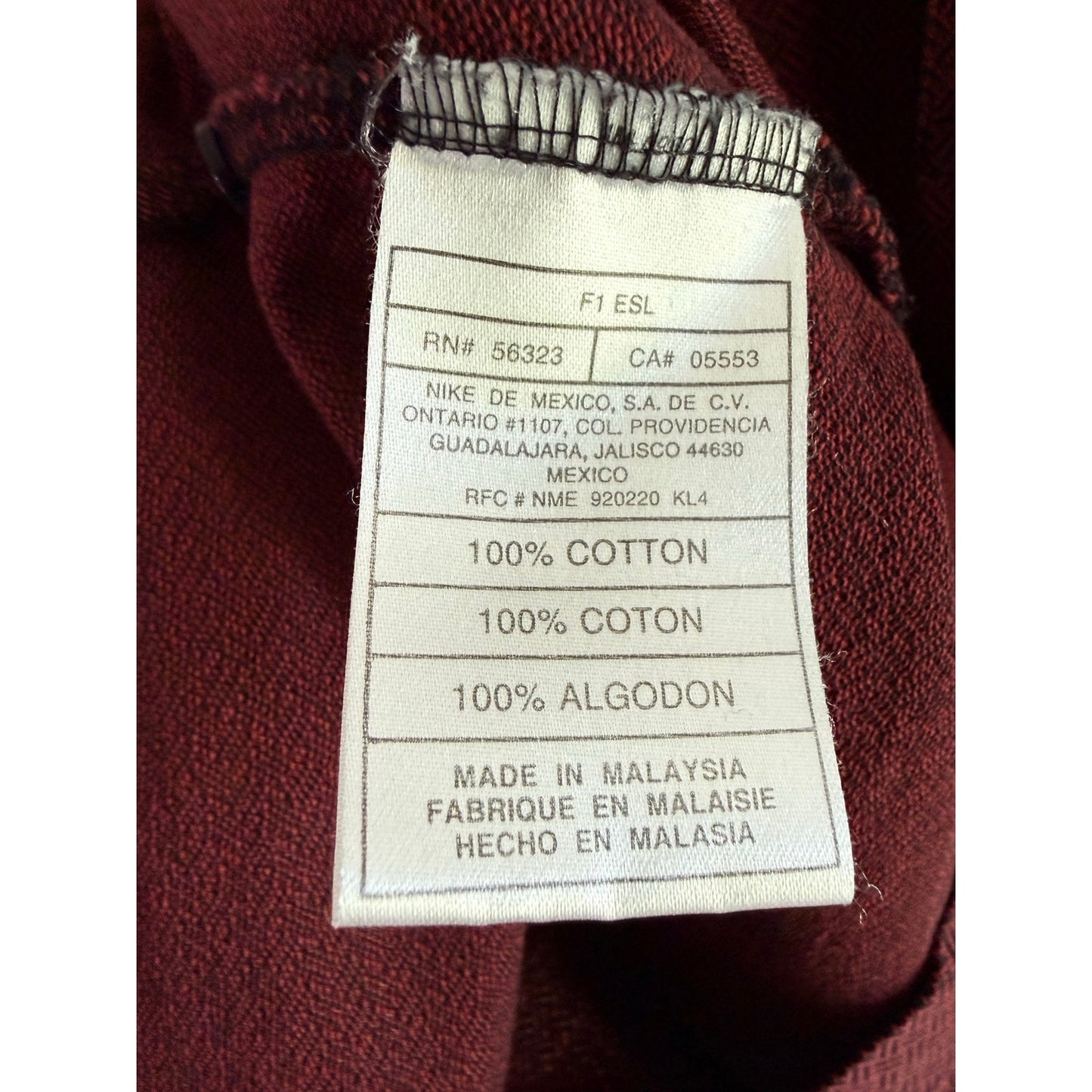 Vintage Nike Tiger Woods Shirt Mens XL Burgundy Maroon Ribbed Knit Golf Polo EUC
