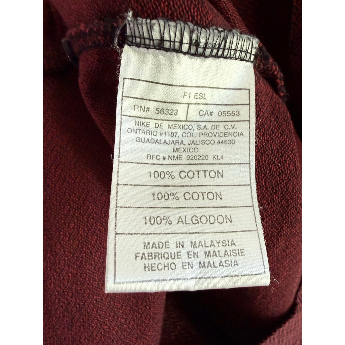 Vintage Nike Tiger Woods Shirt Mens XL Burgundy Maroon Ribbed Knit Golf Polo EUC