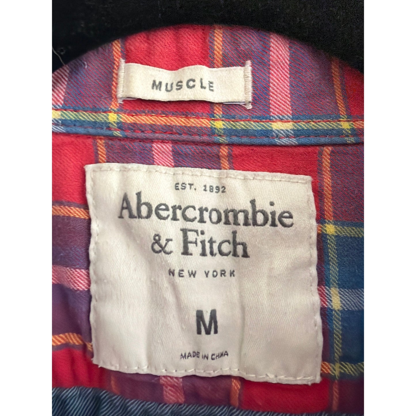 Vintage Abercrombie & Finch Size M Red and Blue Plaid Button Down Shirt