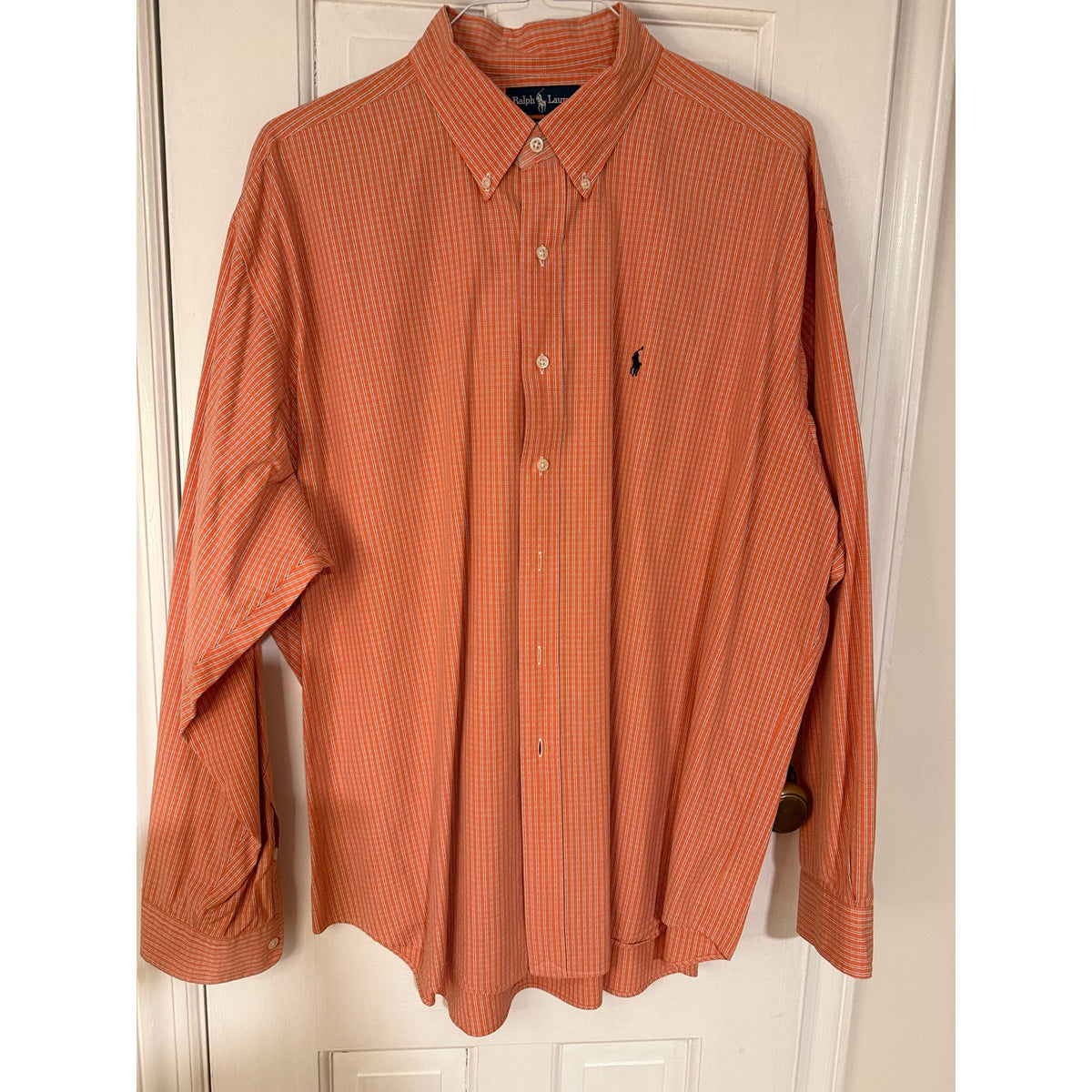 Classic Ralph Lauren Men's Orange Check Shirt - XXL