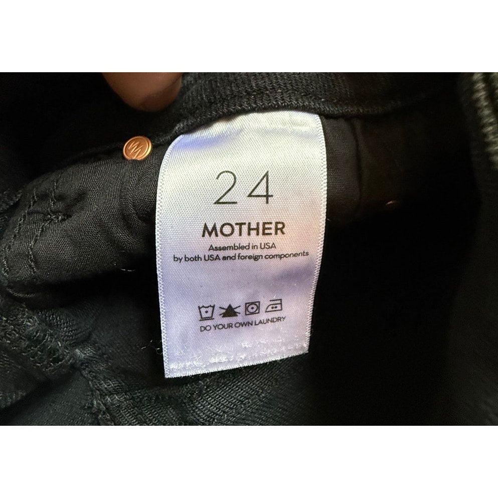 Mother The Looker High Waisted Skinny Jeans Not Guilty Black Size 24 EUC