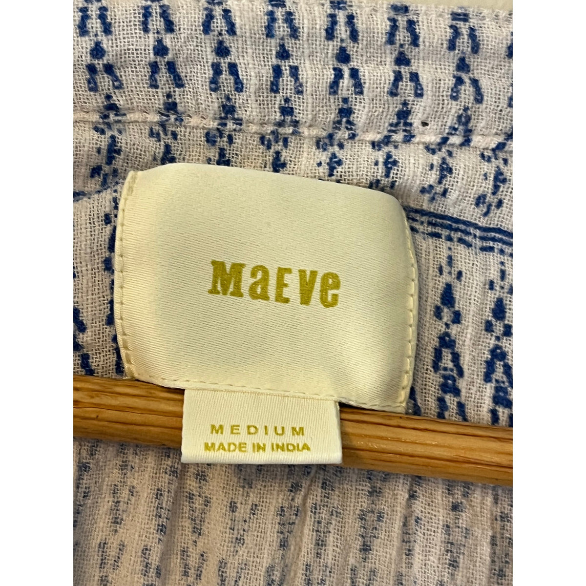 Maeve Anthropologie Printed Chambray Tunic Oversized Shirt or Dress Size L