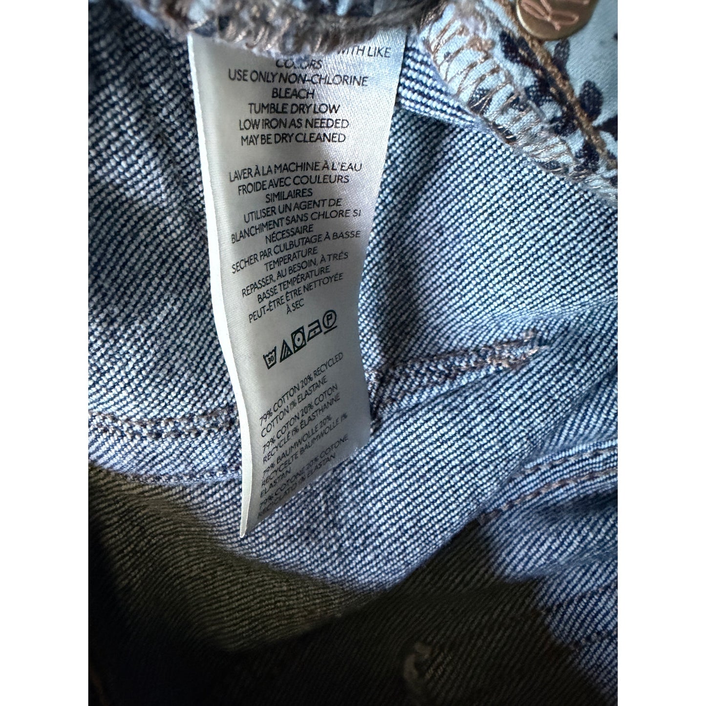 We The Free Free People Leila High Rise Slim Straight Jeans Size 24 Medium Wash EUC