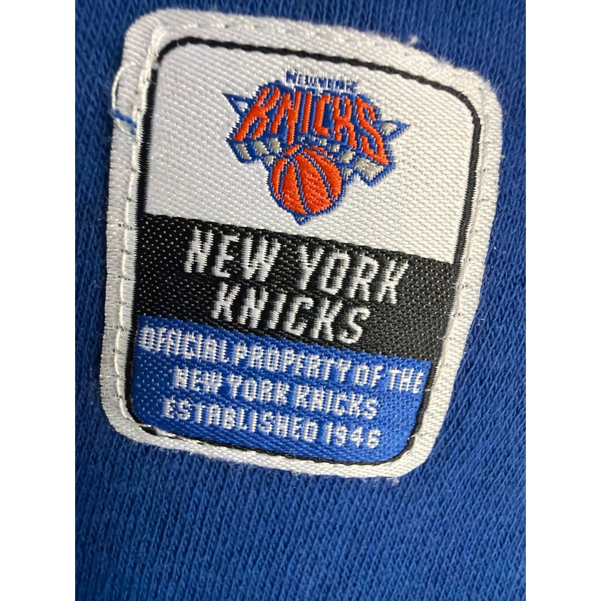 Vintage NBA New York Knicks Graphic Pullover Sweatshirt - Royal Blue, Small 