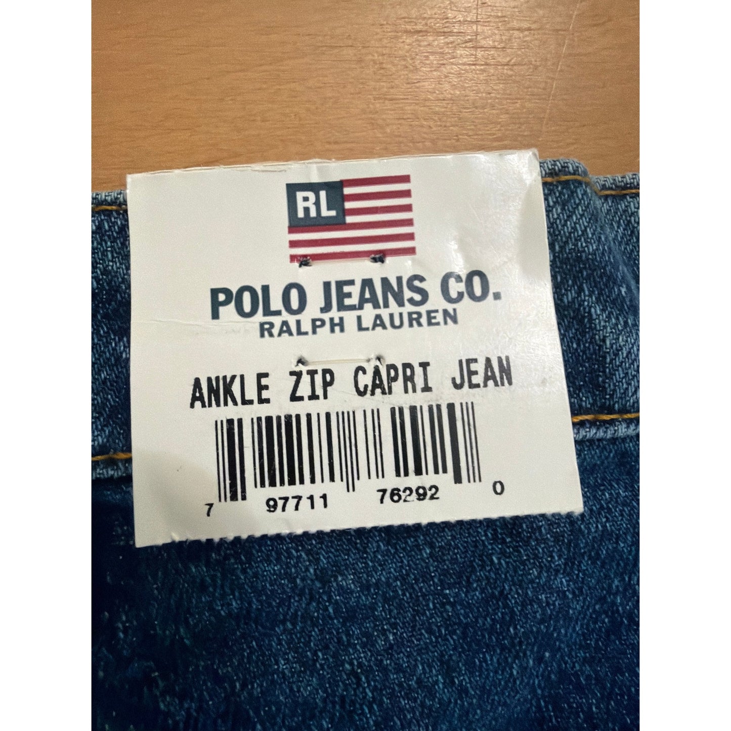 Ralph Lauren Size 10 Ankle Zip Capri Stretch Dark Wash Jean
