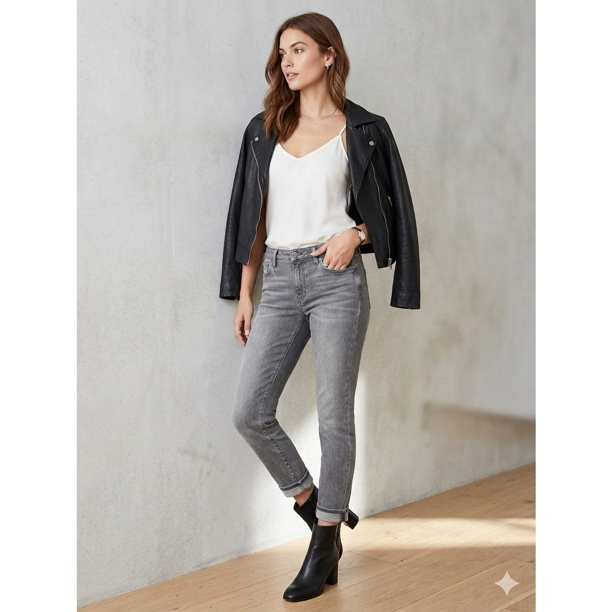 PAIGE Mason Ankle Jeans - Smokey Grey - Size 23 - NWT
