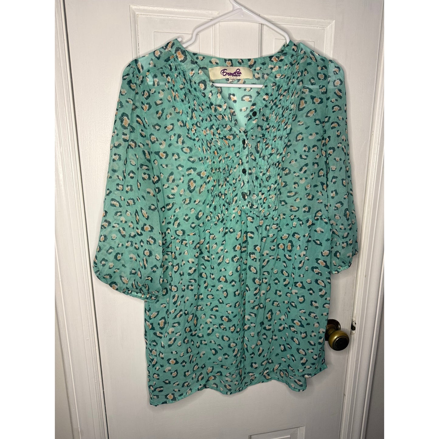 Emmelee collections Cheetah print tunic with pleats - Flowy Small