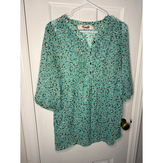 Emmelee collections Cheetah print tunic with pleats - Flowy Small