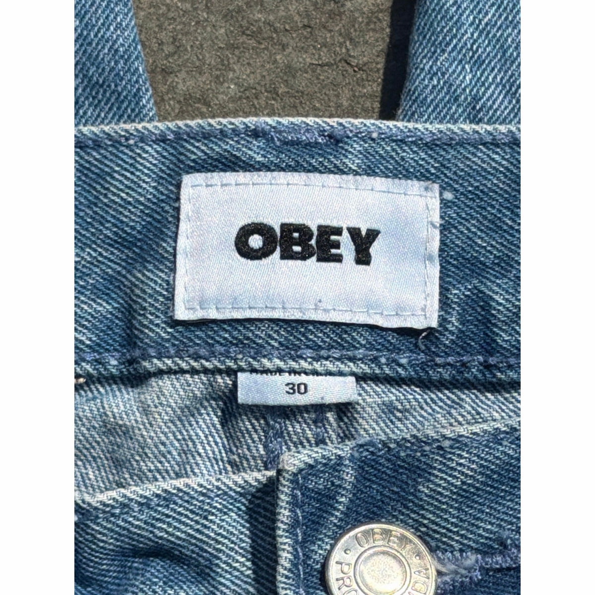 Obey Light Wash Denim Carpenter Pants Mens Size 30 Relaxed Skate Workwear Jeans