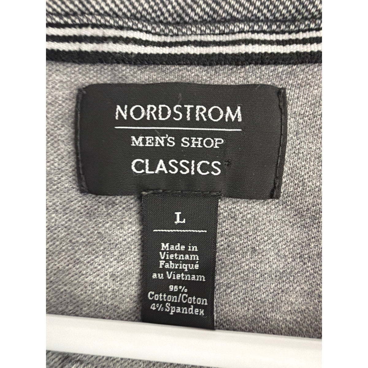 Nordstrom Men's Shop Classics Grey Marled Polo Shirt Cotton Spandex Blend Size L