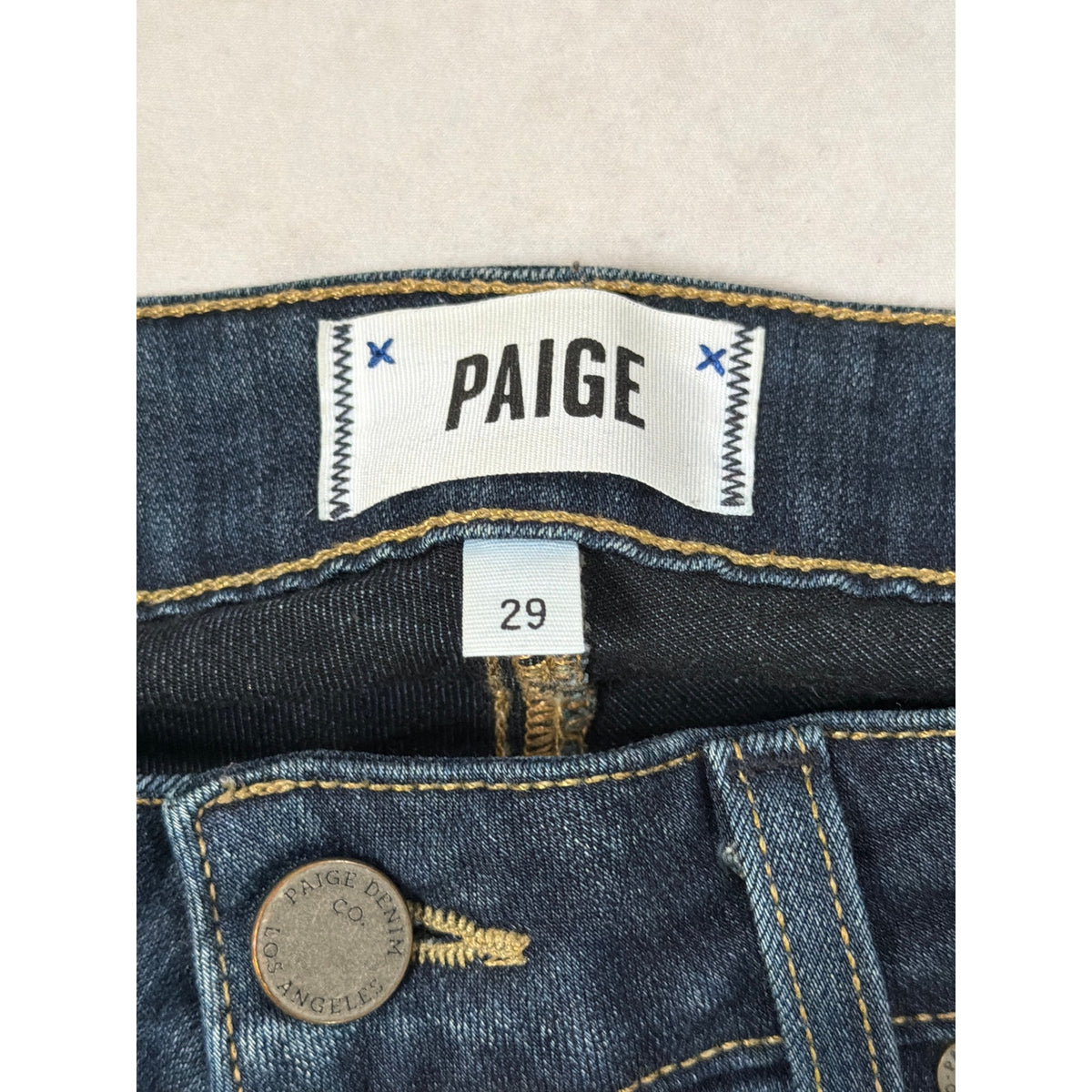 PAIGE Verdugo Ankle Mid Rise Slim Jean Dark Wash Size 29