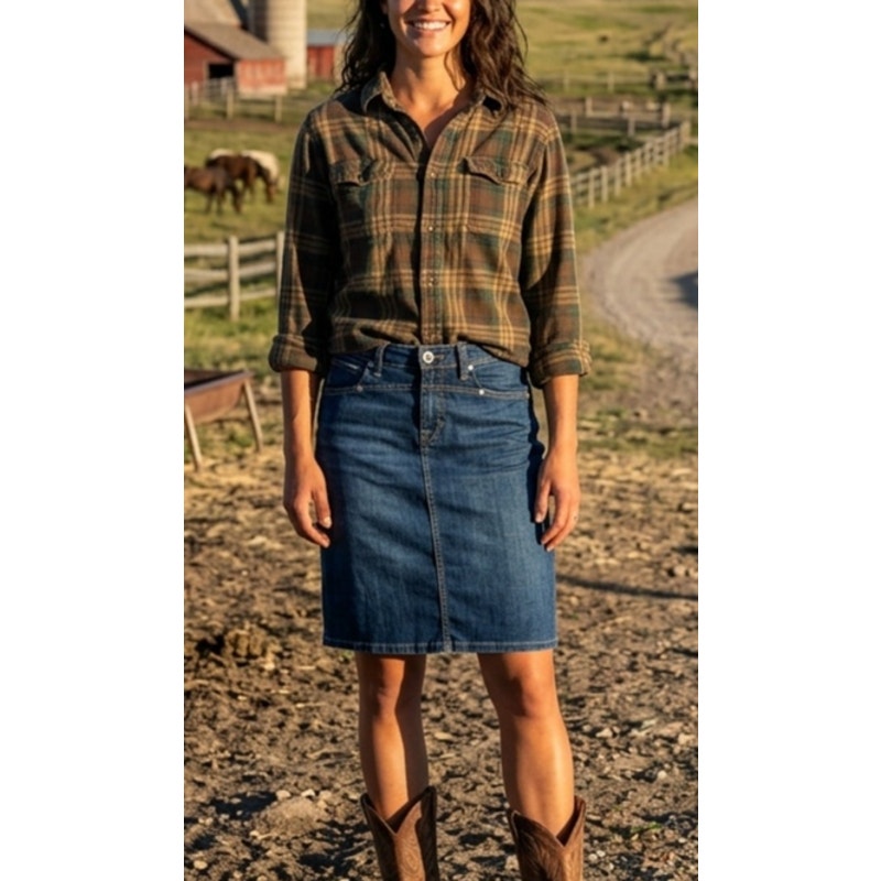 Bogner Jeans Premium Dark Wash Denim Skirt - Size 36 EU