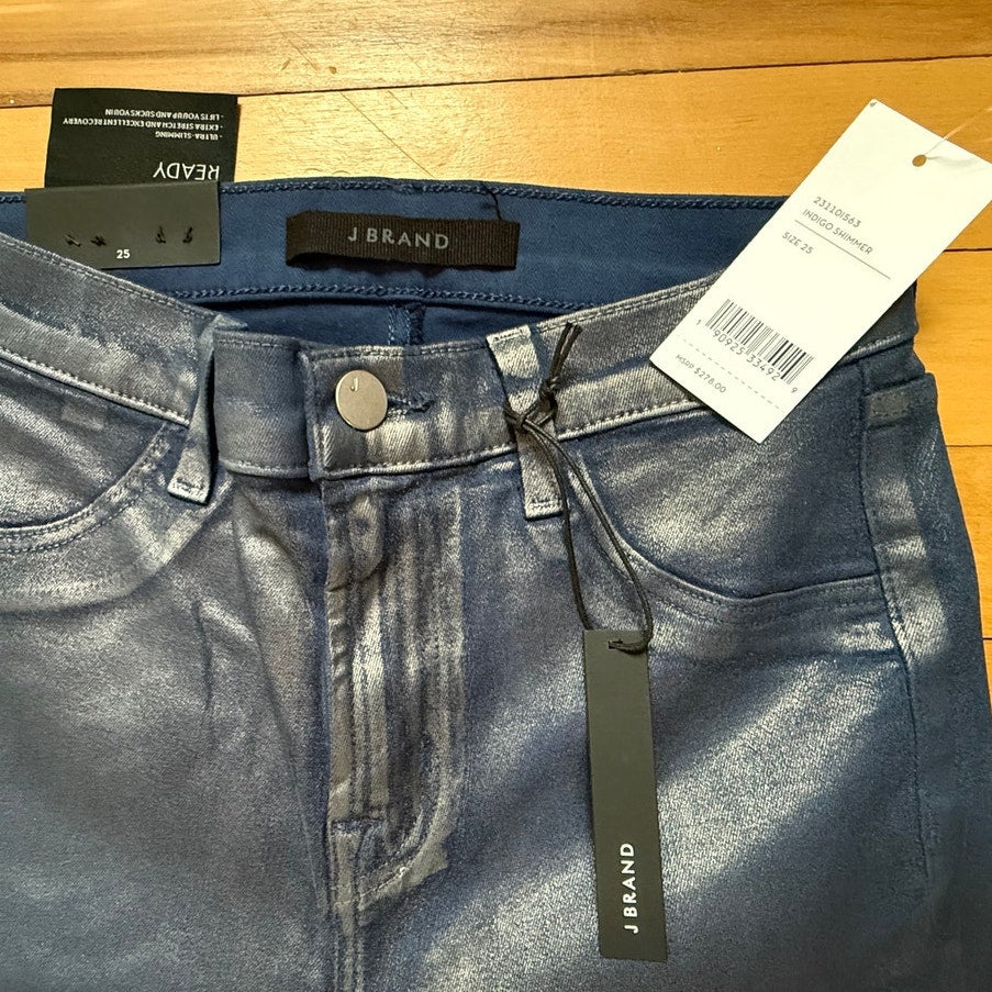 NWT J Brand Maria High-Rise Skinny Jeans – Indigo Shimmer