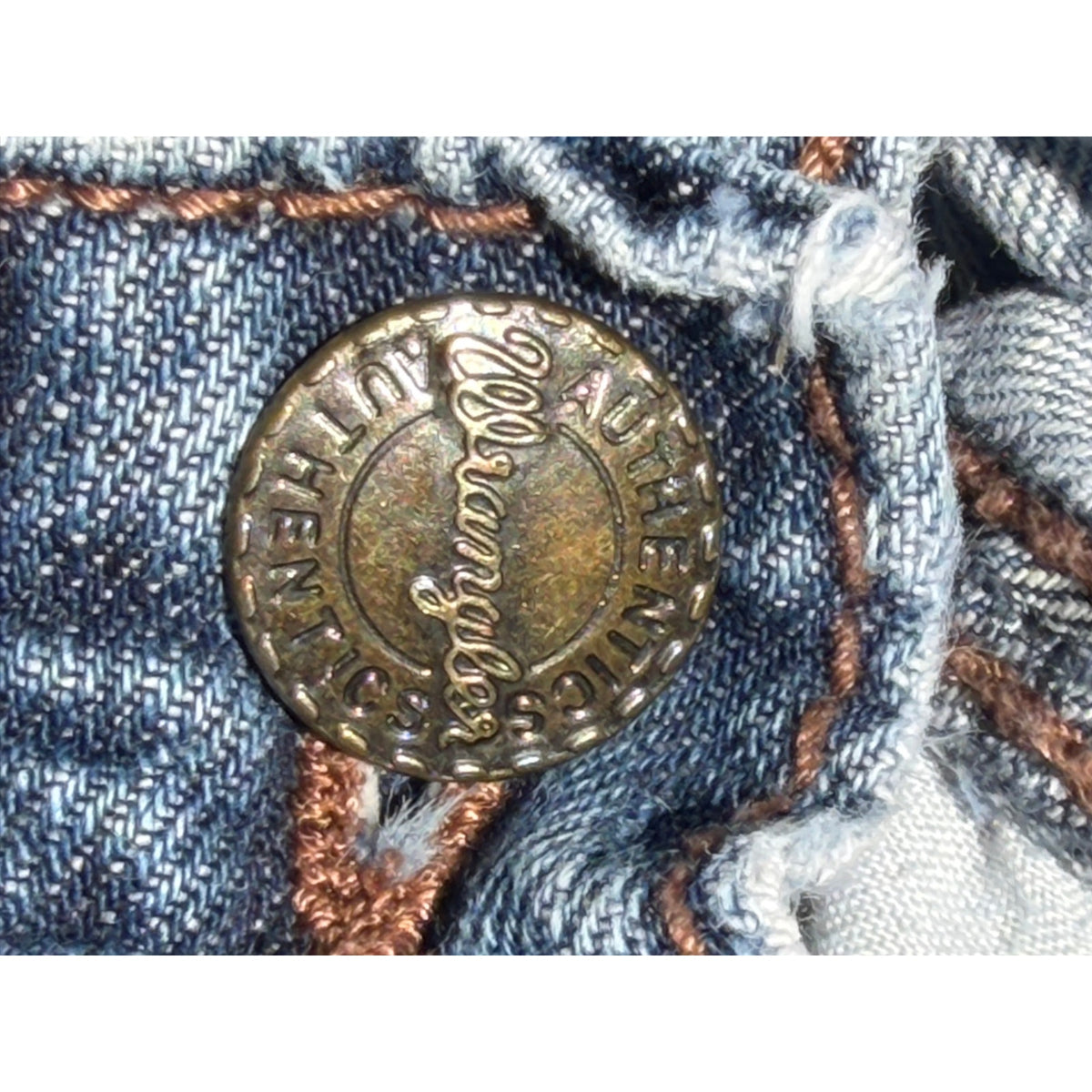 Wrangler Men's Relaxed Fit Bootcut Jeans 34x34 Blue Embroidered
