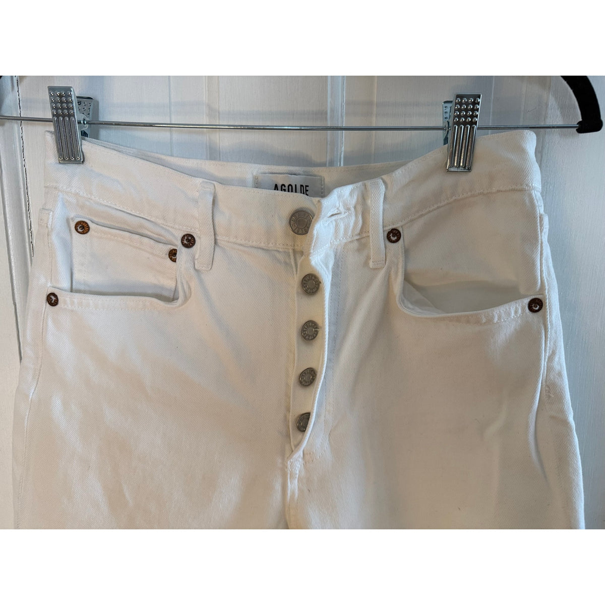 AGolde White Jeans Straight - Button Fly - Size 25