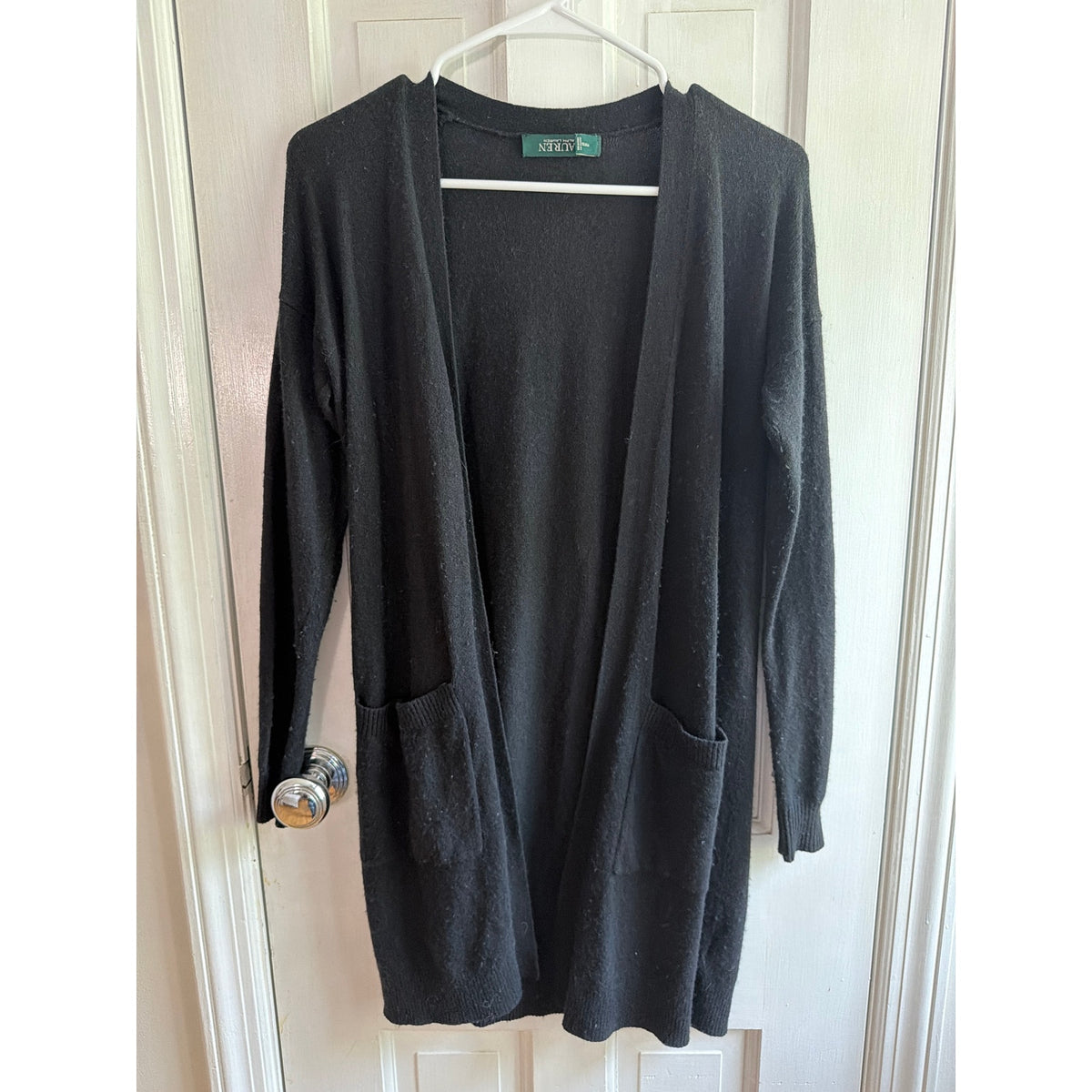 Lauren Ralph Lauren Black Open Front Cardigan Size XXS/XS Excellent Condition