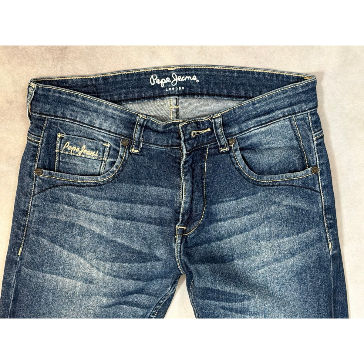 Pepe Jeans London Jakes Low Rise Slim Straight Jeans Size 30