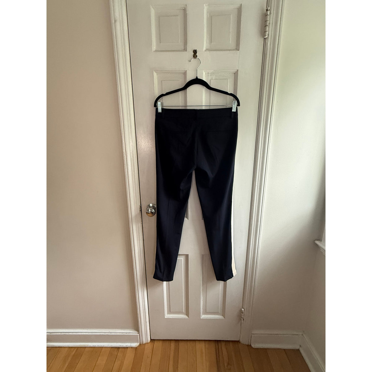 VINCE Navy Black Tuxedo Stripe Wool Blend Trousers Pants Size 2 | EUC Tailored