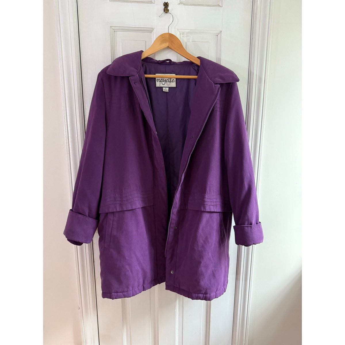 Vintage Neyelle Purple Parka Coat Womens Medium Thermolite Insulated Jacket Y2K