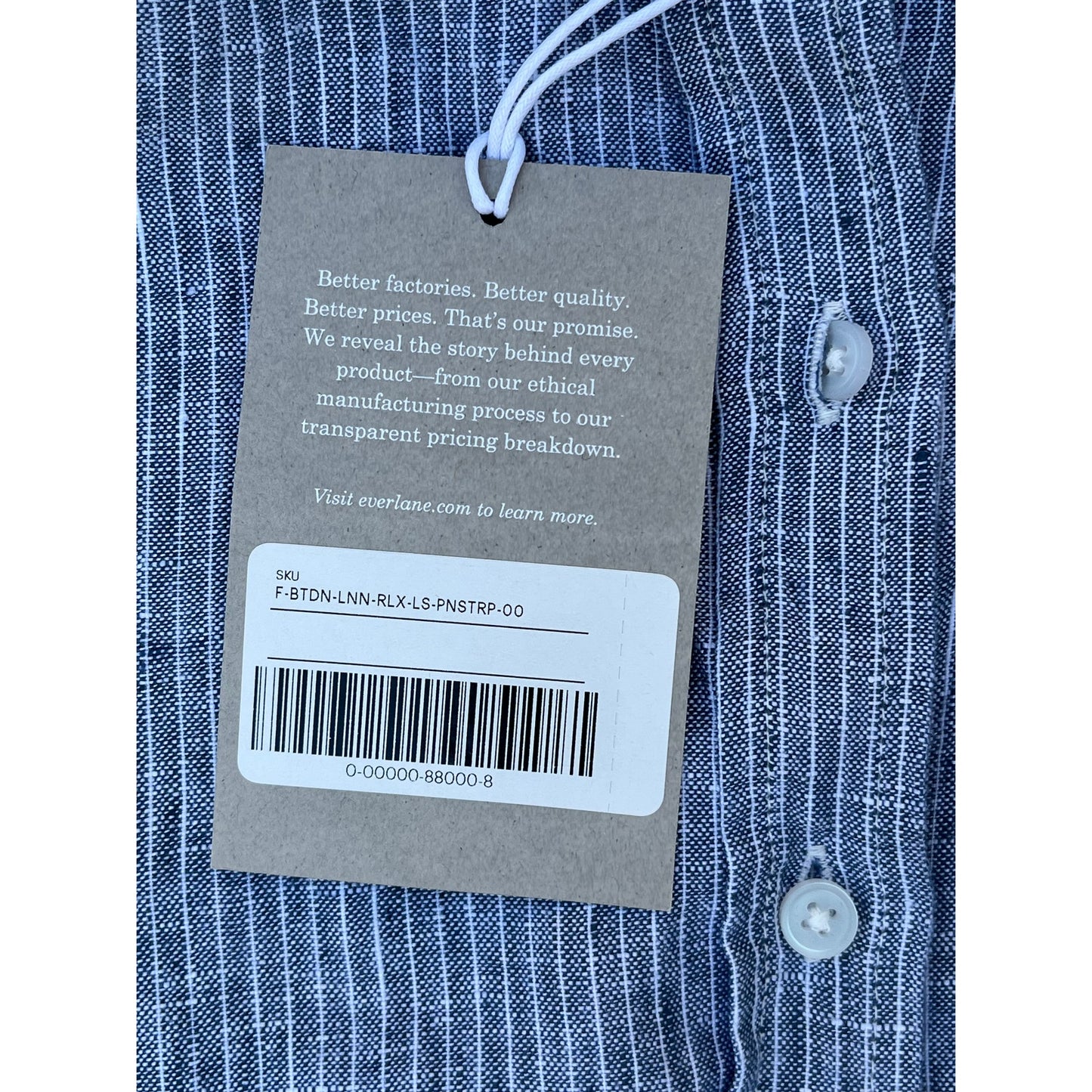 ✨ NWT Everlane The Relaxed Linen Shirt ✨ Pinstripe 00