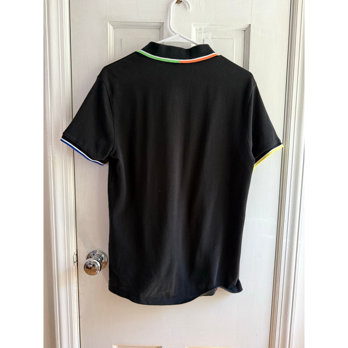 Polo Ralph Lauren Black with Multcolor Piping Polo White Pony