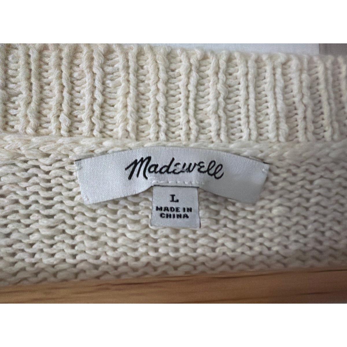 Madewell Off White Pom-Pom Knit Pullover Sweater L