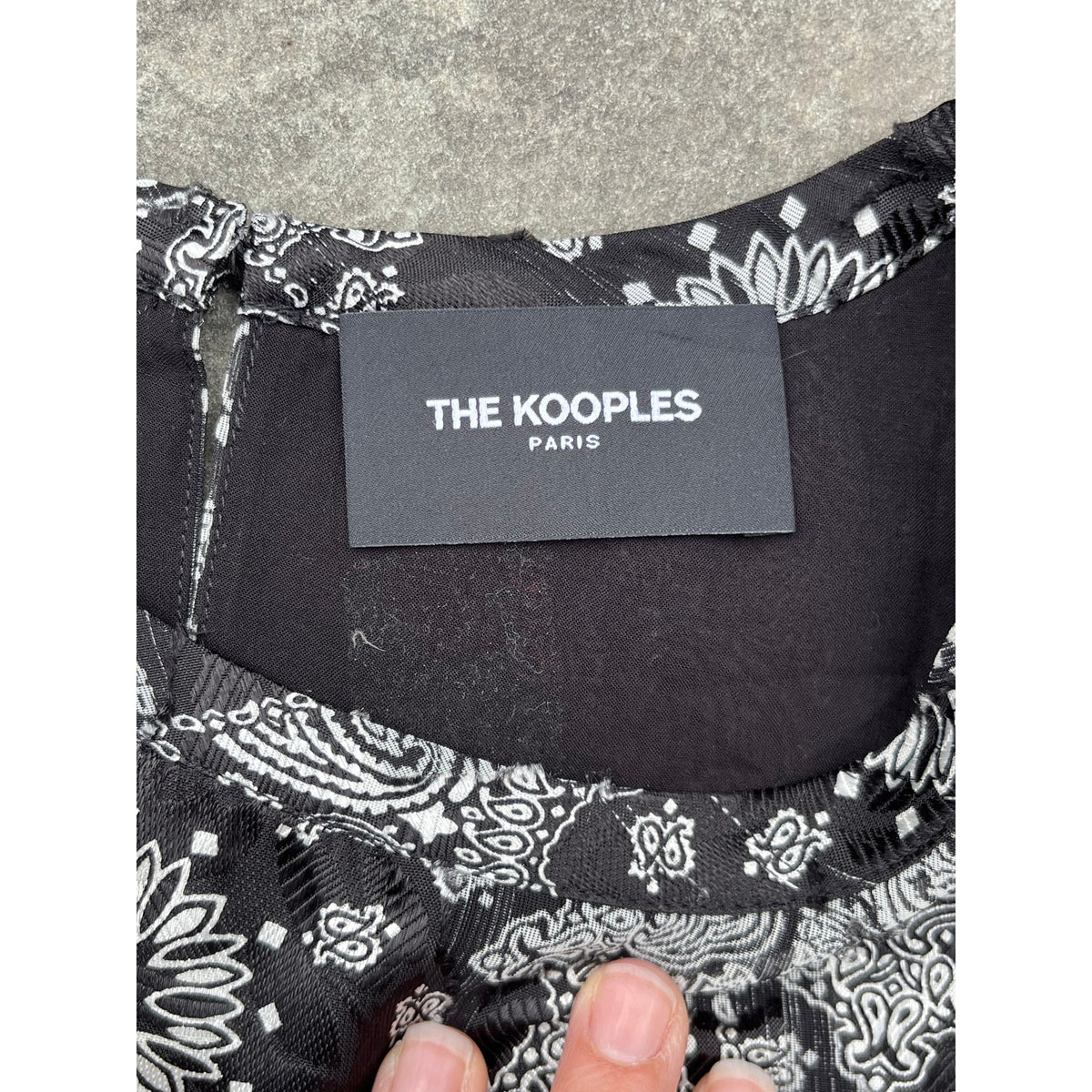 The Kooples Paris Black Bandana Paisley Print Mini Dress EU 1 US 4 Small
