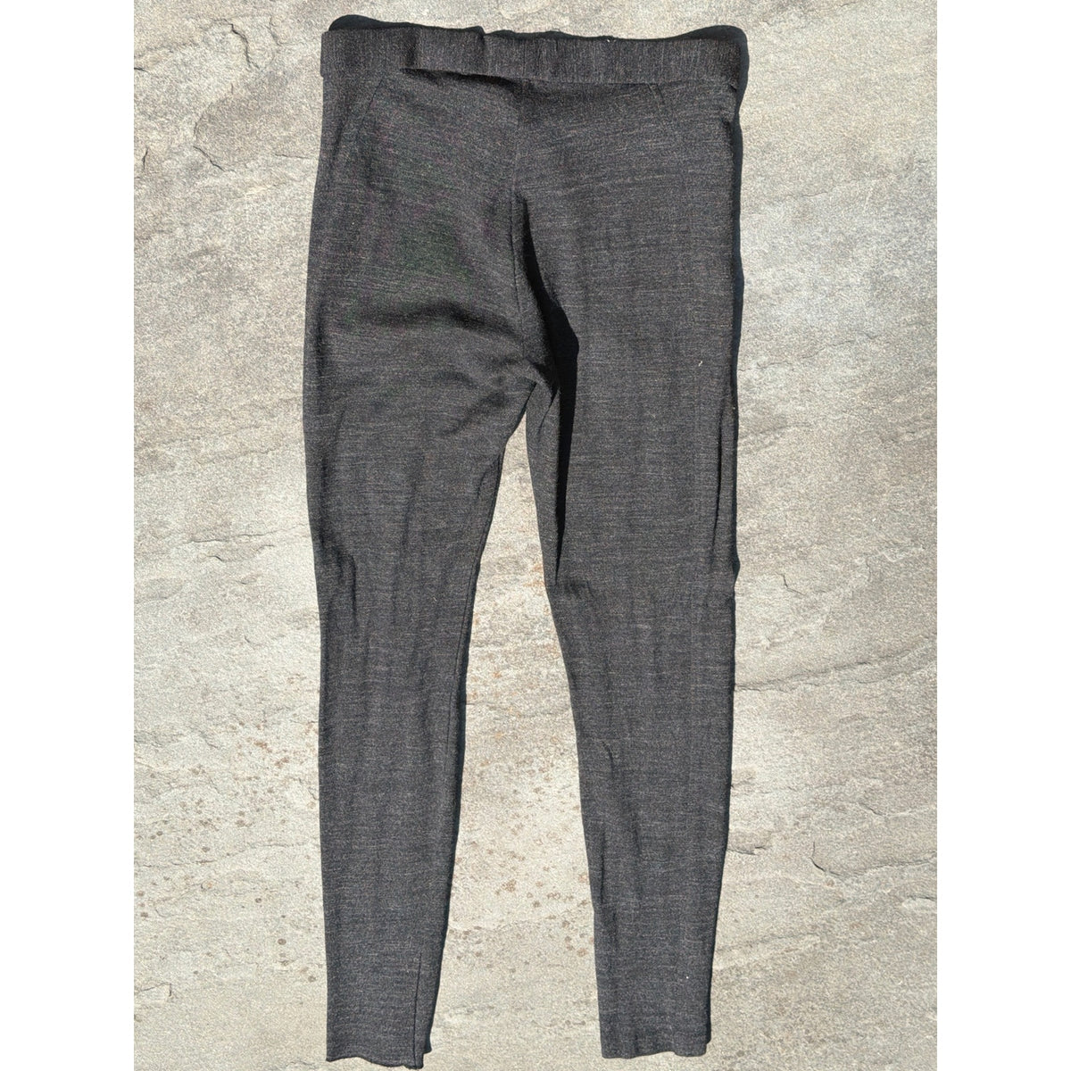 Theory Charcoal Gray Heathered Knit Elastic Waist Leggings Pants Small S/P EUC