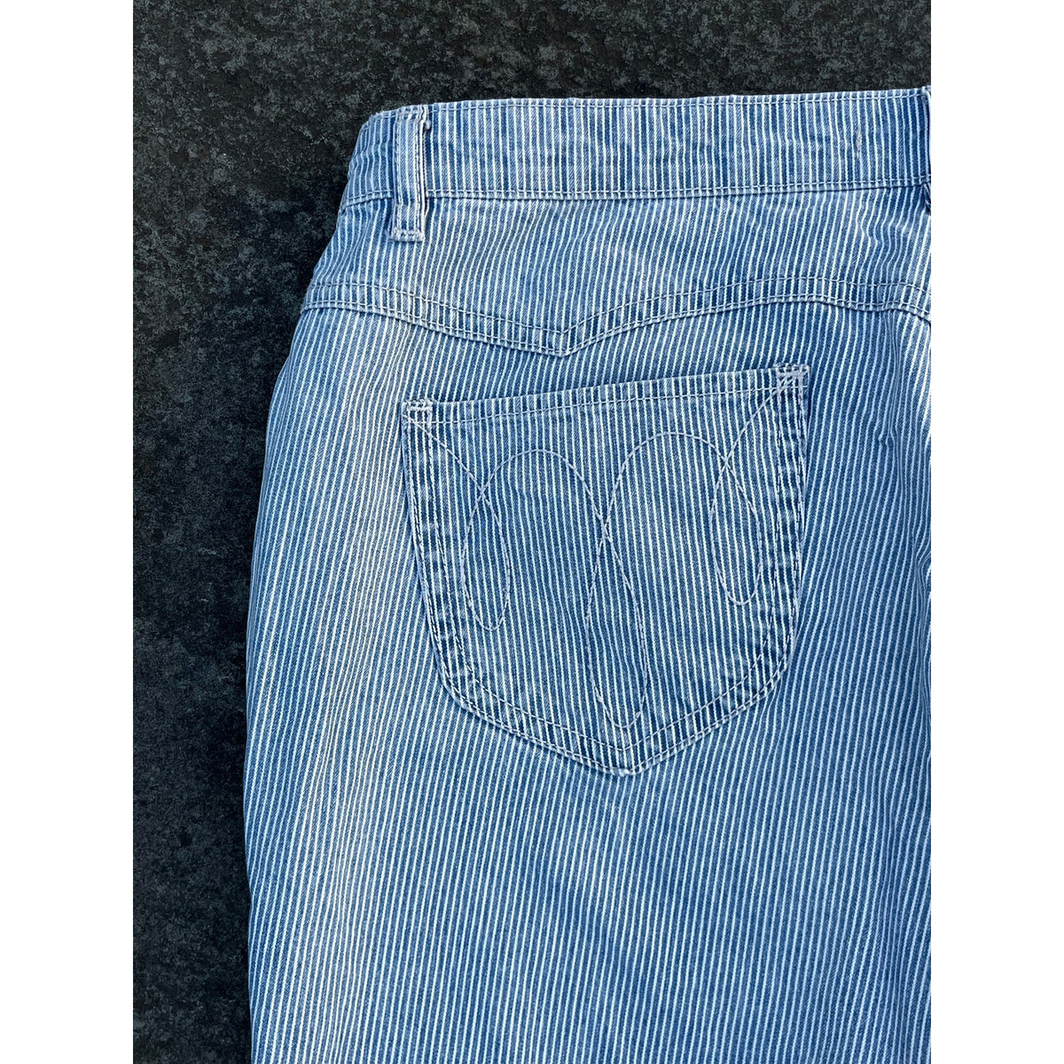Ulla Johnson Striped Patria Pants Lace Up Back Wide Leg Cropped Blue White 6