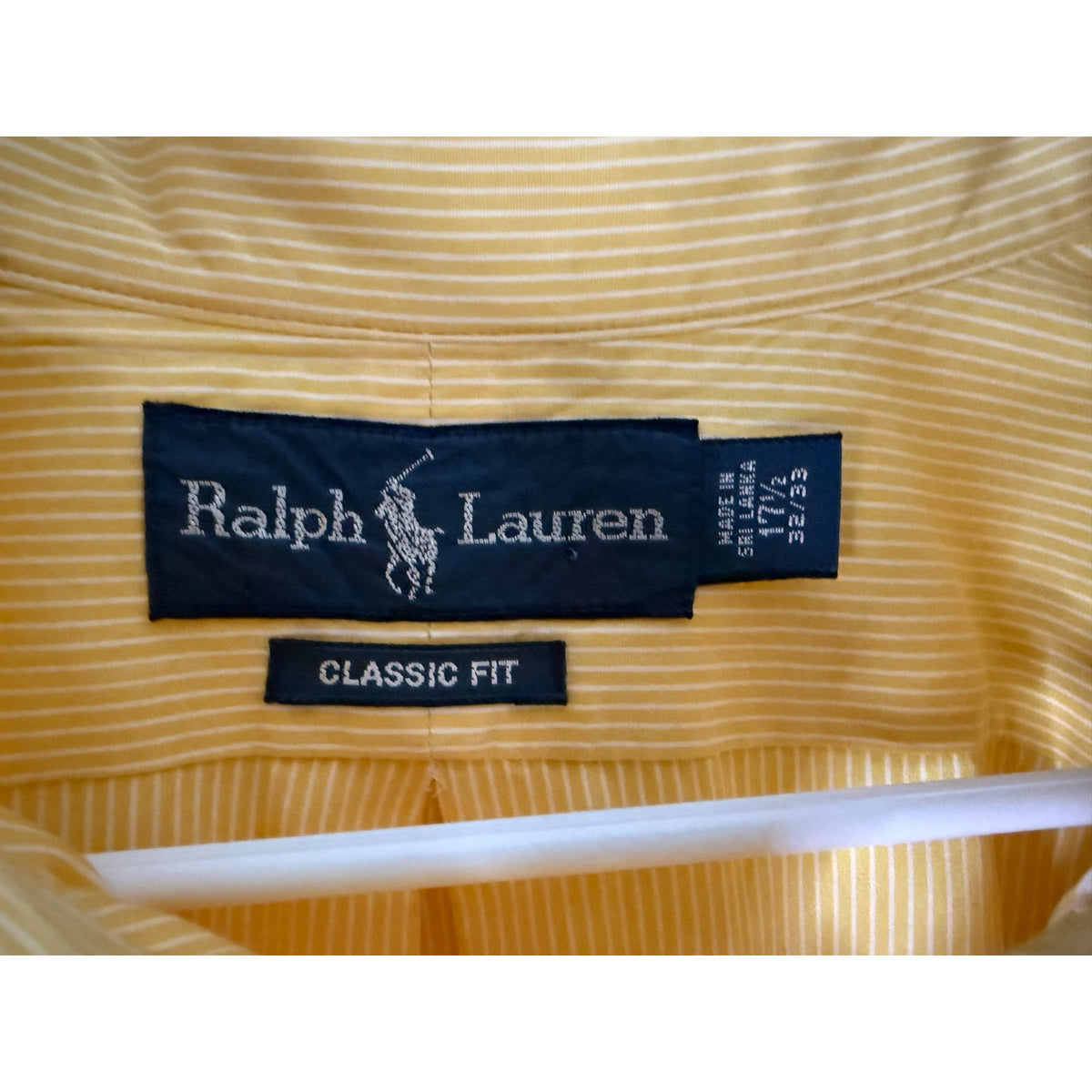 Vintage Polo Ralph Lauren Classic Fit XL Yellow White Striped Button Down Shirt EUC