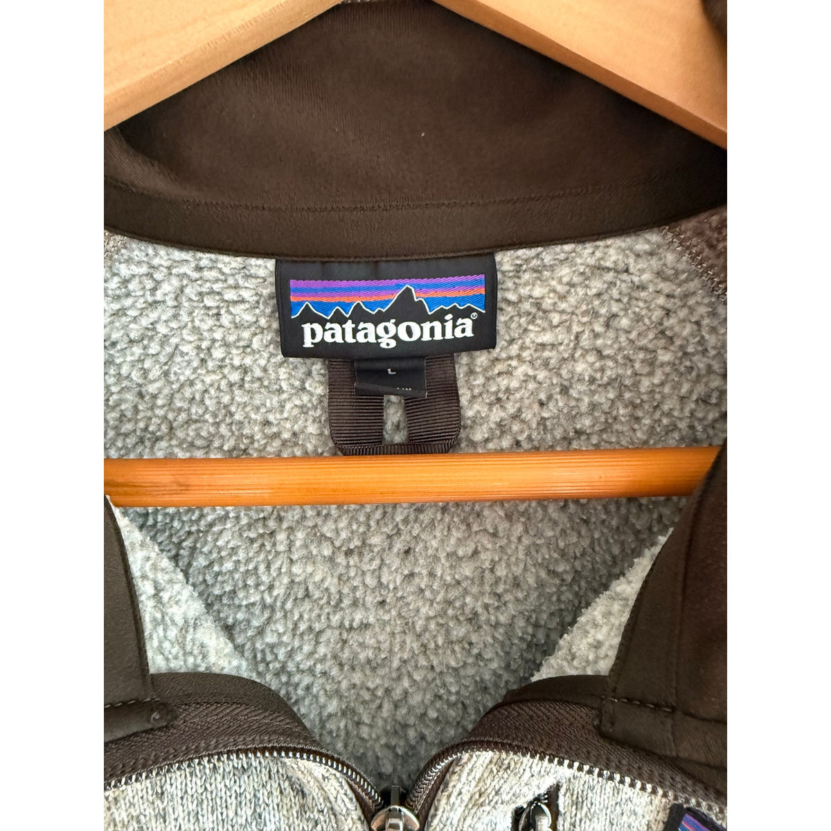Patagonia Fleece Pullover Brown & Beige  Large