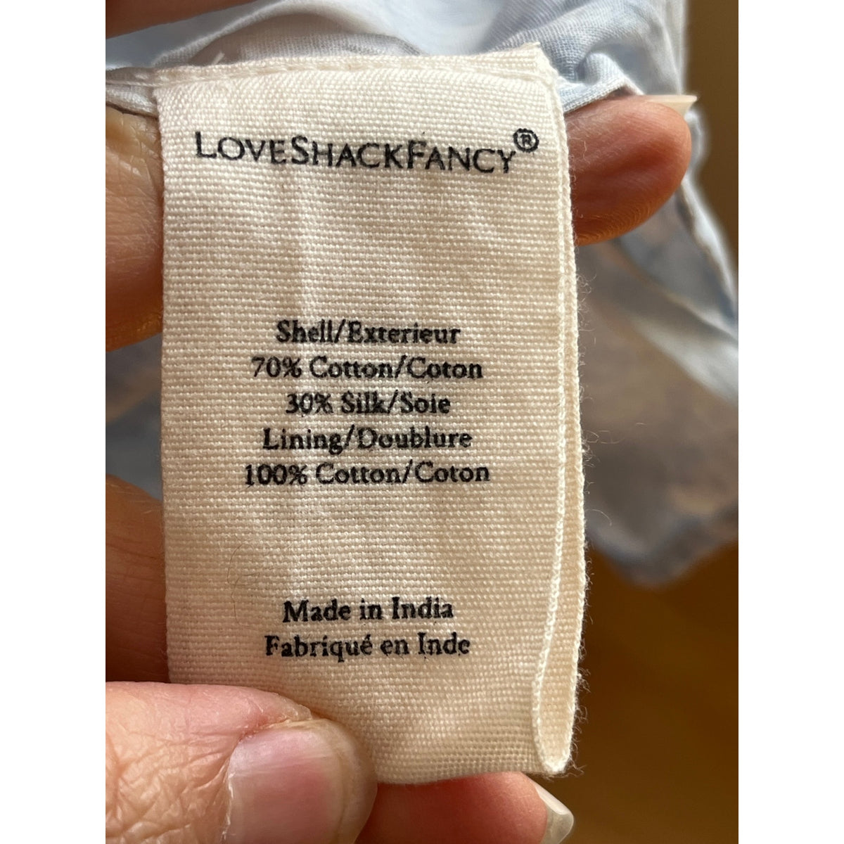 NWT LoveShackFancy Kamie Dress Heather Blue Silk Blend Coquette Boho Mini M