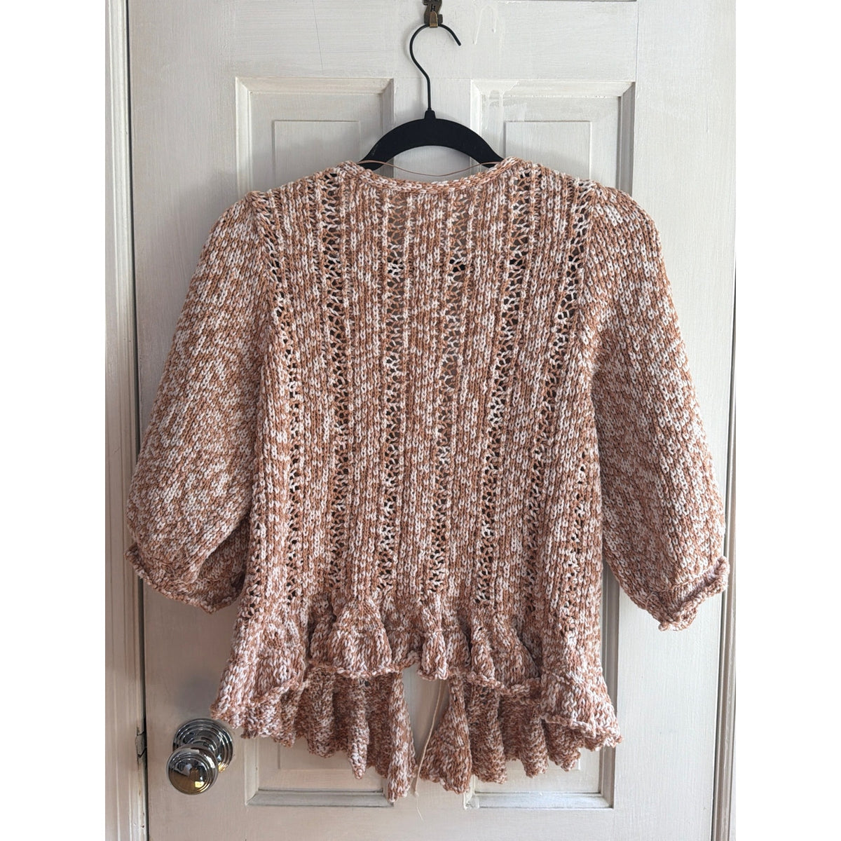 Free People Wine Red Cropped Cardigan Shrug Long Sleeve Women's Size Small