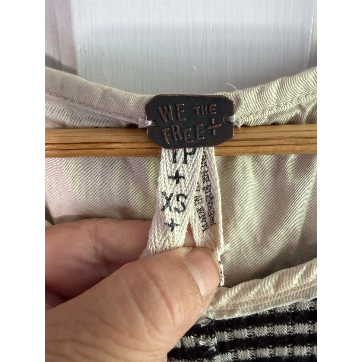 We The Free Free People Zebra Striped Henley Knit Dress Size XS