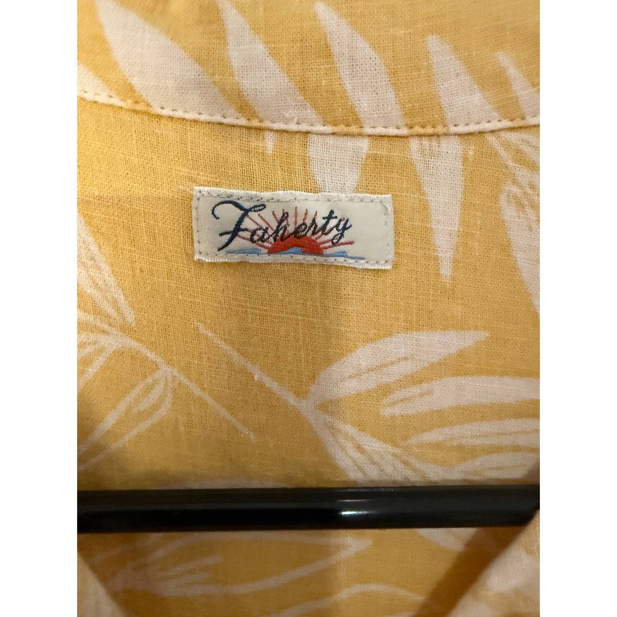 Faherty Yellow Hana Dress Front Button Linen/Cotton Size S