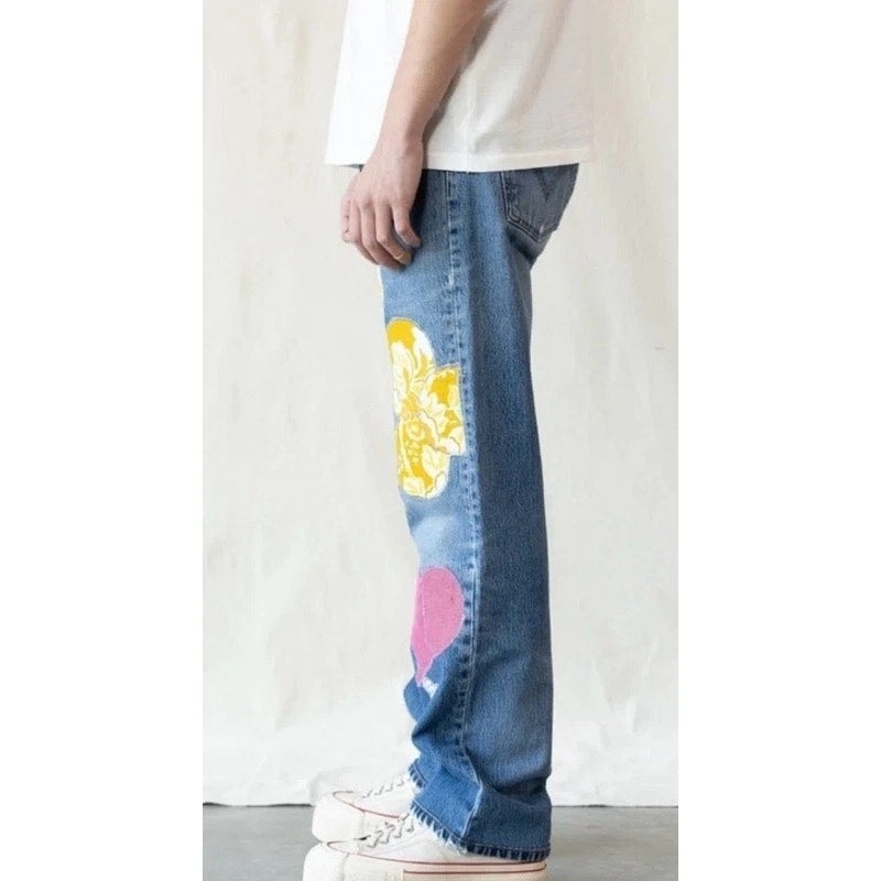 RE/DONE Levi’s Patched Up 501 Jeans Sz 33 - NWT Grail Indigo Floral Patchwork 💎