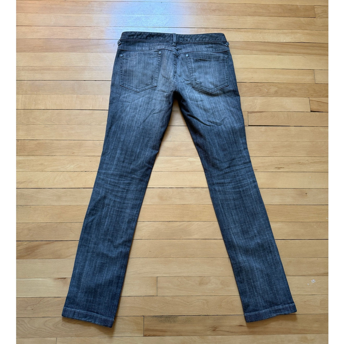 Y2K Free People Jeans Size 28 Gray Wash Straight Leg Distressed Denim