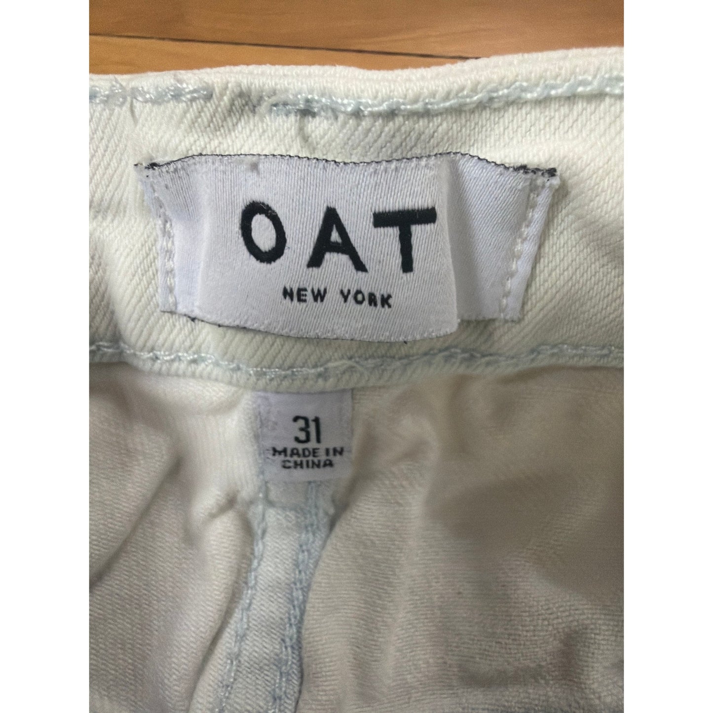 OAT size 31 Distressed Hem High Rise White Shorts