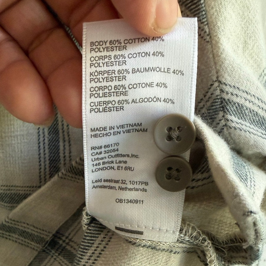 Standard Cloth NWT XL White flannel Button Down