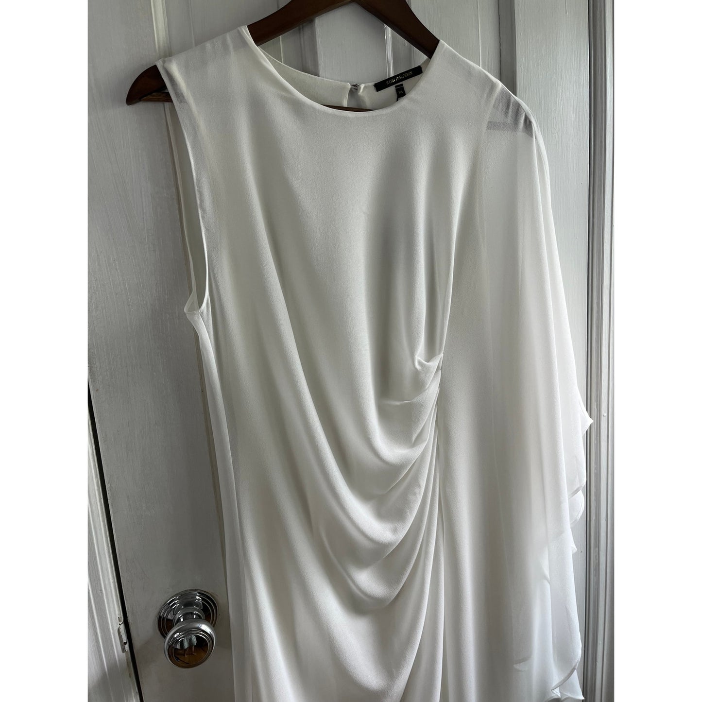 Kobi Halperin NWT Sheila One Sleeve Asymmetric Chiffon Dress Ivory XS